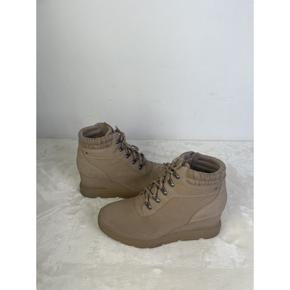 Dr Scholls Women's Leather Lace Up Boots With Side Zip Size 11 Ultimate Comfort